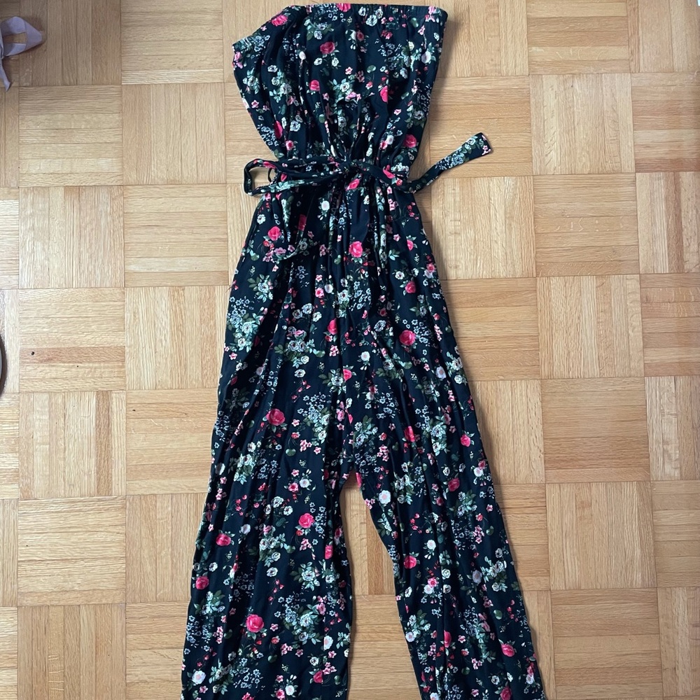 Floral Strapless Jumpsuit